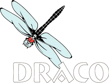 DRACO Design and Construction The dragonfly logo with the word draco.
